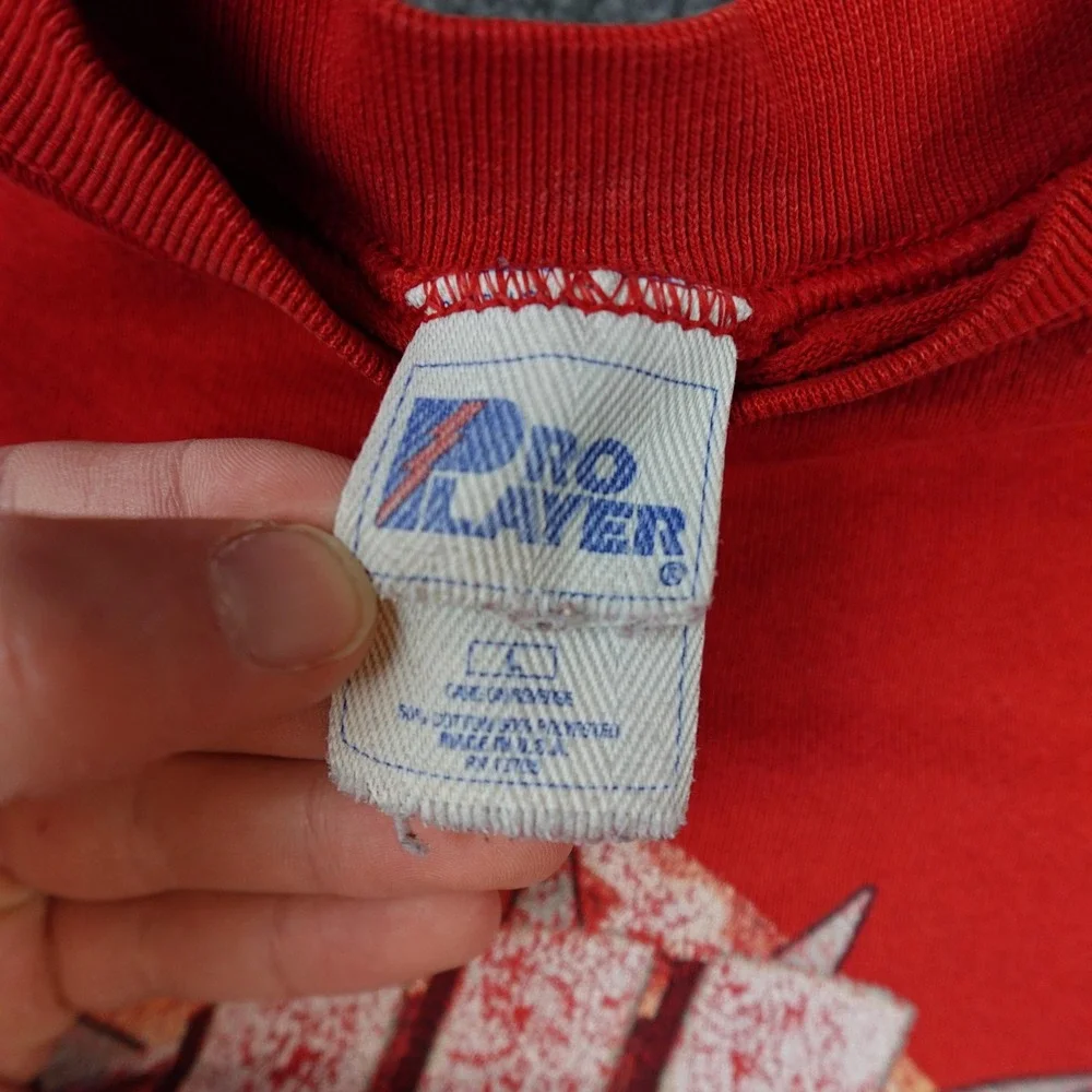 Vintage Wisconsin Badgers Sweatshirt Mens Large Red Rose Bowl Pro Player 90s